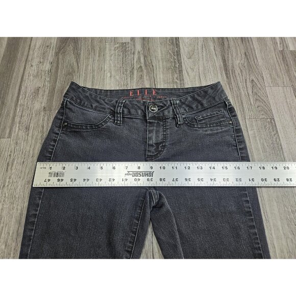 ELLE Jeans Womens 6R Charcoal Gray Skinny Stretch Denim Mid Rise 5-Pocket - Picture 9 of 12